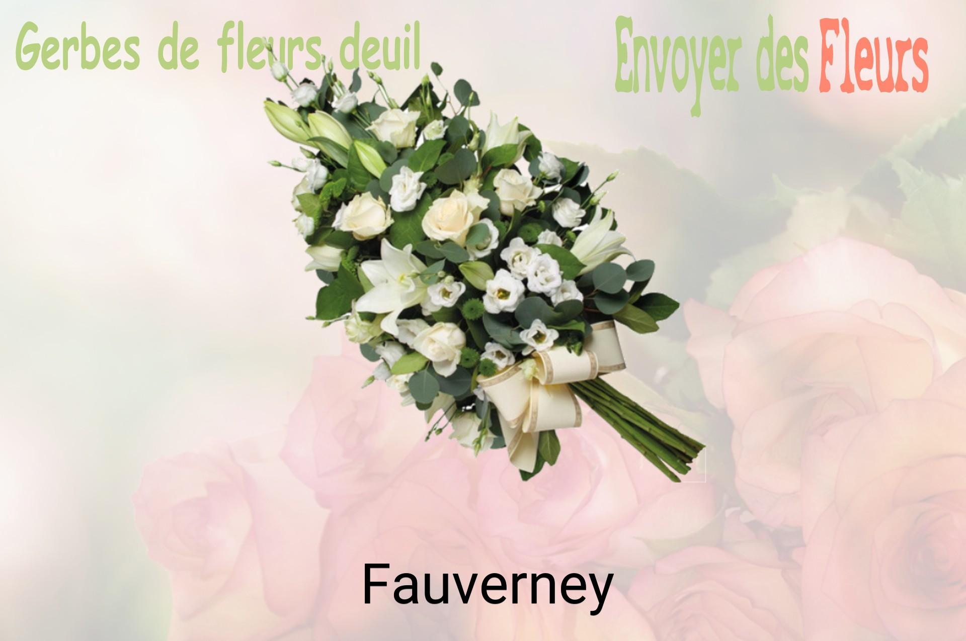 Gerbe de fleurs de deuil livrée à Fauverney